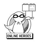 Online Heroes logos - Scan/ MS Paint, 6/14/21