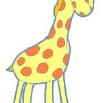 Toy giraffe - Scan/ MS Paint, 7/4/15  