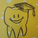 Happy tooth for graduation from dental school card (2019)