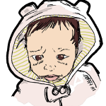 Nephew in adorable hoodie - Scan/ Paint, 7/21/2023 