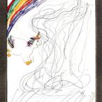 Unicorn in picture frame - Markers, 1985-1986