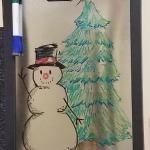 Snowman and tree - Dry-erase board and markers, 12/8/2022