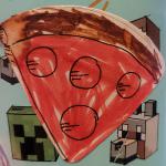 Pizza sticker - Ink (marker coloring by nephew), June 2025